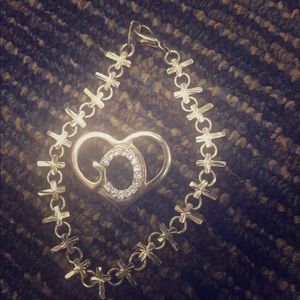 God necklace charm and cross bracelet set